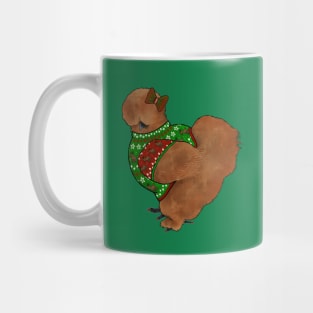 Red Silkie Chicken In An Ugly Christmas Sweater With Bow Mug